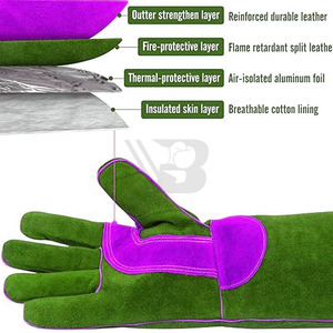 Wholesale Good Quality Cowhide Leather Hand Protection Welding Work <b>Gloves</b> Custom Manufacture Working Welder <b>Gloves</b> In Low Price - Product Image 5