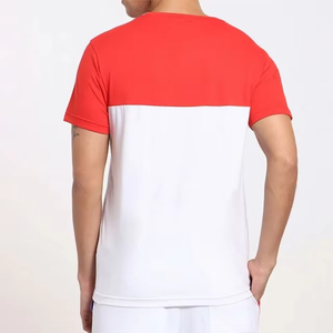 New Arrival Best Selling Color Block Custom Men's Slim Fit Organic Cotton Plain Blank Gym T Shirts With OEM Logo Design - Product Image 2