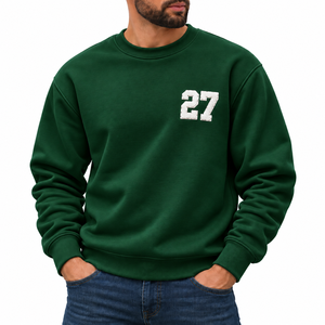 Sudadera Unisex de Cuello Redondo Color Borgoña, 100% Algodón Ecológico, Número 27 Blanco, Estilo Casual Urbano, Personalizable - Product Image 5