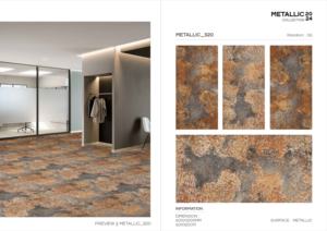 กระเบื้องพอร์ซเลนเมทัลลิก Honor ขนาด 600x1200 มม. รูปแบบขนาดใหญ่ พื้นผิวมันเงา พรีเมียม สำหรับตกแต่งผนังและพื้นภายในและภายนอกอาคาร ดีไซน์ทันสมัย รุ่น Plus Elite - Product Image 4