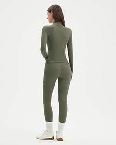 Ensemble de sport 2 pièces pour femmes, veste zippée intégrale BBL, leggings de sport taille haute - Product Image 3