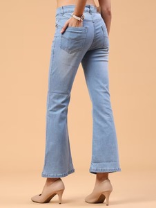 Abdul Royal World Export Women's <b>Boot</b> Cut Regular Fit Indigo Denim Jeans Vintage Blue Mid Blue Ice Blue Pale Blue Faded Washed - Product Image 4