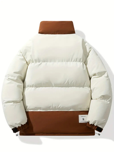Chaqueta Casual Acolchada de Lona para Hombre Tallas Grandes, Cálida, Cortavientos, Ligera, con Capucha, Cuello Alto y Logotipo Frontal - Product Image 5
