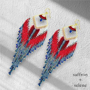 Pendientes de cuentas de diseño cultural de elección tradicional, pendientes de cuentas de color sólido, pendientes de cuentas personalizados de fábrica al por mayor - Product Image 2