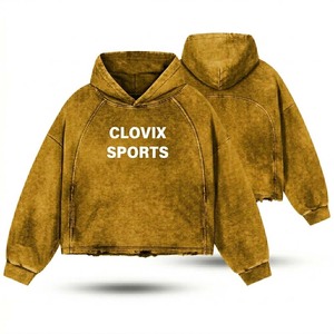 Sweat-shirt à capuche en coton épais haut de gamme, coupe ample unisexe, avec logo personnalisé en strass - Product Image 1