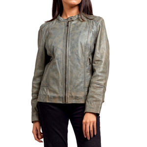 PIHA SPORTS Women's Original Suede Biker Motorcycle <b>Jacket</b> with Zip Pockets Breathable Vintage Short Coat for <b>Winter</b> - Product Image 2