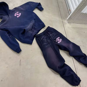 Survêtements personnalisés avec logo pour hommes, ensemble sport 2 pièces, séchage rapide, 100% polyester, pour la course à pied et le jogging - Product Image 1