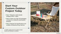 Table de pique-nique pliable en acier inoxydable pour le camping en plein air, la randonnée, les repas, l'école, l'hôtel, l'entrepôt, design moderne, portable