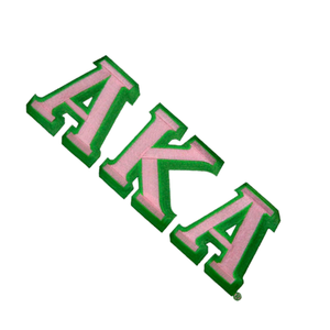 AKA Alpha Kappa Alpha - Juego de parches de letras individuales rosa y verde, bordados en chenilla, termoadhesivos o para coser, para ropa y bolsos - Product Image 5