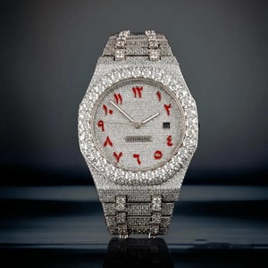 Reloj Cronógrafo de Lujo con Diamantes Moissanite, Totalmente Cubierto de Piedras, para Hombre, Estilo Hip Hop, con Acero Inoxidable y Claridad VVS - Product Image 1