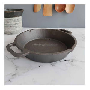 Sartén redonda de bucle de hierro fundido de diseño moderno con doble Mango en línea al mejor precio en India - Product Image 2