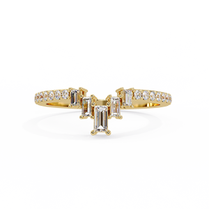 Anillos de Boda Clásicos con Diamantes Cultivados en Laboratorio con Corte Baguette, Oro Sólido de 14K, Anillos Apilables con Diamantes para Aniversario, Joyería Fina para Mujer - Product Image 4