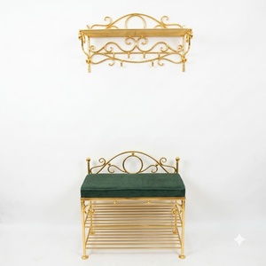 Vintage Industrial Wrought Iron <b>Shoe</b> <b>Rack</b> Space Saving Standing Metal <b>Shoe</b> <b>Storage</b> Holder Organizer for Home Hotel - Product Image 1