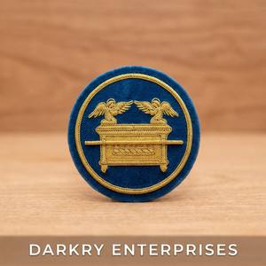 Parche Bordado Personalizado para Uniforme, Insignia Masónica del Arca de la Alianza, Hecho a Mano con Hilo de Oro, para Fraternidades y Regalia - Product Image 1