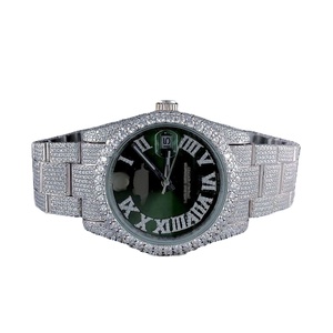 Design personnalisé entièrement glacé automatique Moissanite montre hommes Hip Hop luxe grand visage buste vers le bas en acier inoxydable bijoux en gros - Product Image 1