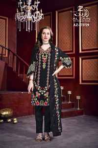 Shalwar kameez สำหรับผู้ใหญ่ขนาด XL กับ organza dupatta และกางเกงผ้าฝ้ายซาติน - Product Image 3