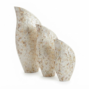 Luxury Mother of Pearl <b>Flower</b> <b>Vase</b> Handcrafted Bone Inlay <b>Flower</b> Pot Natural MOP Shell Mosaic Decorative <b>Tall</b> <b>Vase</b> For Hotel Use - Product Image 4