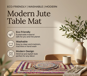 Mantel Rectangular de Yute con Estampado Bohemio Vintage Personalizado - Product Image 2