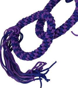 Cinta para la Cabeza/Ambientador de Brazo de Artes Marciales Muay Thai Mongkol de Cordón Metálico Recubierto Ecológico Azul Púrpura Trenzado - Product Image 2