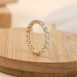 Moissanite 925 Sterling Silver Vintage Channel Set IGI Certified Eternity Band <b>Ring</b> | Full <b>Circle</b> Sparkle Minimal Luxury Jewelry - Product Image 4