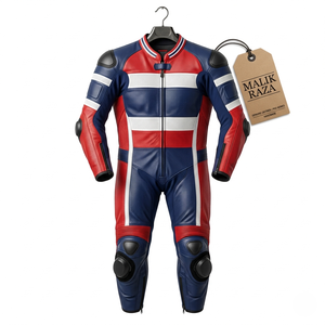 Combinaison de moto en cuir de vachette avec protections intégrales OEM & ODM - Product Image 1