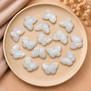 ลูกปัดเปลือกหอยมุกทรงผีเสื้อ SHYAMA GEMS ขนาด 13 มม. แบบเจียระไนสีขาว สำหรับทำเครื่องประดับ ขายส่ง วัสดุงานฝีมือ - Product Image 4