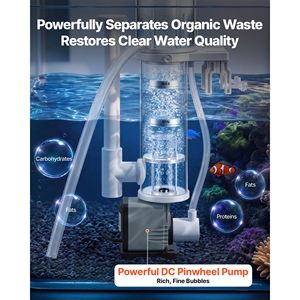 Écrémeur de protéines pour aquarium d'eau salée de 20 à 30 gallons, pompe à roue à aubes DC à fixation externe avec contrôle réglable - Product Image 2