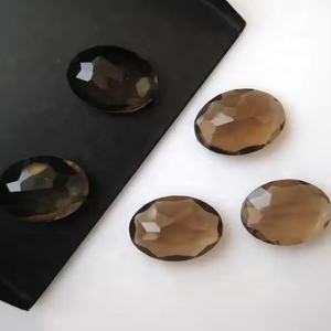 Le magasin en ligne 7x9mm Quartz fumé Rose Cut ovale dos plat Cabochon pierre naturelle en vrac approvisionnement régulier au prix d'usine de gros - Product Image 2