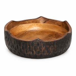 Tazón para Ensalada de Madera de Acacia Hecho a Mano de Primera Calidad, Tazón Rústico de Madera para Servir, Ecológico, para Frutas, Aperitivos, Vajilla Decorativa para la Mesa de Cocina - Product Image 1