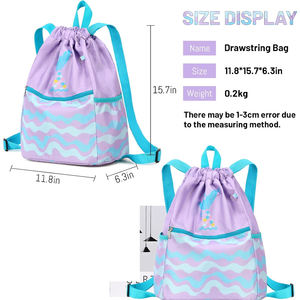 Custom Printed Polyester Sublimation <b>Drawstring</b> Bags Gym <b>Backpack</b> Sports Travel Promotional String Bag Bulk - Product Image 6