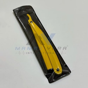 มีดโกนเหล็กกล้าไร้สนิมสีเหลืองแบบ OEM ขายส่ง มีดโกนแบบตรง ใบมีดเดี่ยว สำหรับโกนหนวดแบบเปียกสำหรับผู้ชาย - Product Image 5