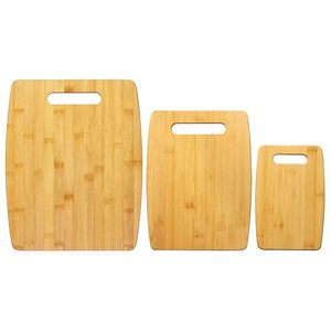 Ensemble de 3 planches à découper en bambou naturel avec poignée, planches à découper en bois pour la préparation et le service des aliments en cuisine - Product Image 5