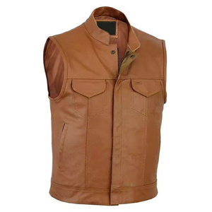 Custom <b>Men's</b> Polyester Vest Button Front Sleeveless Biker <b>Waistcoat</b> Fashion Streetwear Reversible Waterproof OEM ODM Wholesale - Product Image 2