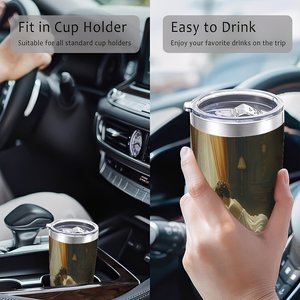 20oz Stainless Steel Tumbler Double Wall <b>Insulated</b> Reusable Drink <b>Cup</b> For Daily Use With Art Design - Product Image 4