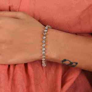 RAMDUT IMPEX Unisex Silver Plated Tennis Bracelet Brilliant Cut Moissanite Channel Setting Trendy Design GRA Certified - Product Image 4