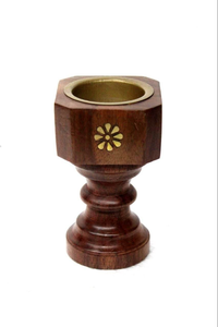 Royal Handcrafted Handmade Sandalwood Incense <b>Burner</b> Brass Inlay Floral Design Religious Use 100% Natural APEX FASHION ART - Product Image 1