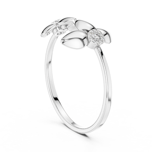 Anillo solitario minimalista de oro amarillo macizo de 14k con diamante de corte redondo abierto para mujer, ideal para compromiso, aniversario o regalo de boda. - Product Image 4