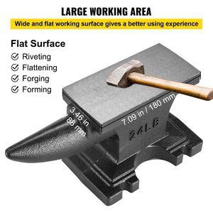 Incudine in ghisa da 25 libbre con corno singolo, base stabile da 6,8 x 3,5 pollici, elevata durezza, corno robusto, 11 kg, materiale in acciaio - Product Image 6