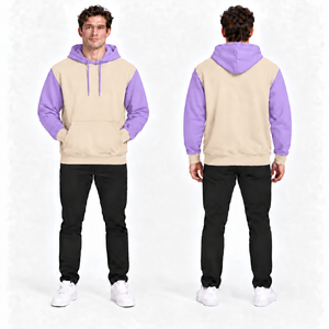 Sudadera con Capucha para Hombre, Diseño Color Block, Forro Polar, Casual, con Bolsillos, Corte Regular, Invierno, Ecológica, Resistente al Viento - Product Image 1