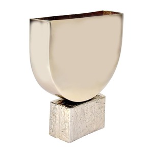 Elegant Steel Flower Container Contemporary Decorative Living Room Handmade Floral Arrangement Premium <b>Table</b> Centerpiece Collect - Product Image 3
