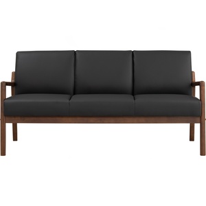 Modern Three Seater <b>Sofa</b> Solid <b>Wood</b> <b>Frame</b> Comfortable Triple Seater Lounge Chair for Contemporary Apartment and Home Living Room - Product Image 2