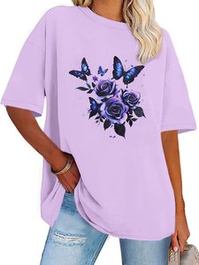 T-shirt à manches courtes pour femme 100% coton, imprimé graphique DTF, col rond, coupe classique, t-shirts d'été amples et confortables - Product Image 4