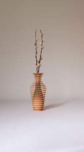 Vase à fleurs en bois écologique pour décoration intérieure durable avec structure et finition lisse, marque privée - Product Image 5