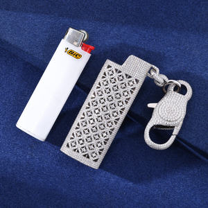 Estuche para encendedor personalizado con incrustaciones de moissanita, plata 925, diseño de antorcha, cadena de joyería estilo hip hop, regalo - Product Image 2