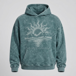 Sweat à capuche robuste pour homme, effet délavé, avec décoloration inspirée des minéraux, construction confortable et forme facile pour tenues urbaines - Product Image 5