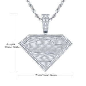 Pendentif Lettre Initiale Sertie de Moissanite Ronde, Or Massif 10k 14k 18k, Or Rose, Argent, Breloque Hip Hop - Product Image 5