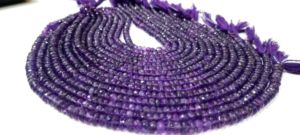 Perles facettées en améthyste naturelle, forme rondelle, 6-7 mm, brin de 13 pouces - Product Image 2
