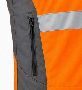 High Visibility <b>Reflective</b> Safety <b>Jacket</b> Water Resistant Orange Graphite Hooded <b>Mens</b> Industrial Workwear Custom Wholesale Shell - Product Image 6