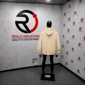 Sudadera con Capucha Oversize Beige con Gráficos Estilo Urbano Moderno, Ropa Urbana Beige de Moda, Diseño con Bolsillo Frontal, Corte Regular - Product Image 4