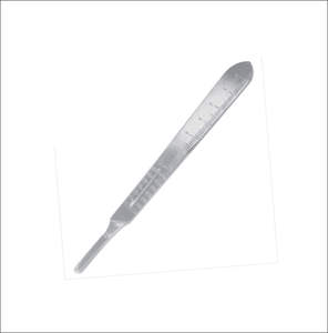 Mango de bisturí de acero inoxidable alemán de alta calidad, mango para hoja B.P. # 4 Graduados con Escala Graduada - Product Image 5